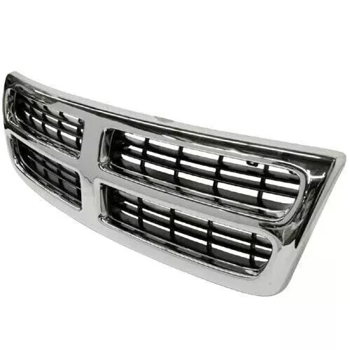 NEW FRONT GRILLE BLACK AND CHROME PLASTIC FOR 1999-2003 DODGE RAM 1500 2500 VAN - Image 4 of 4