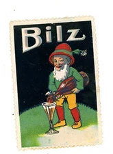 1900-18 Bilz Shower Dwarf German Poster Stamp Cinderella Soft Drink Friedrich