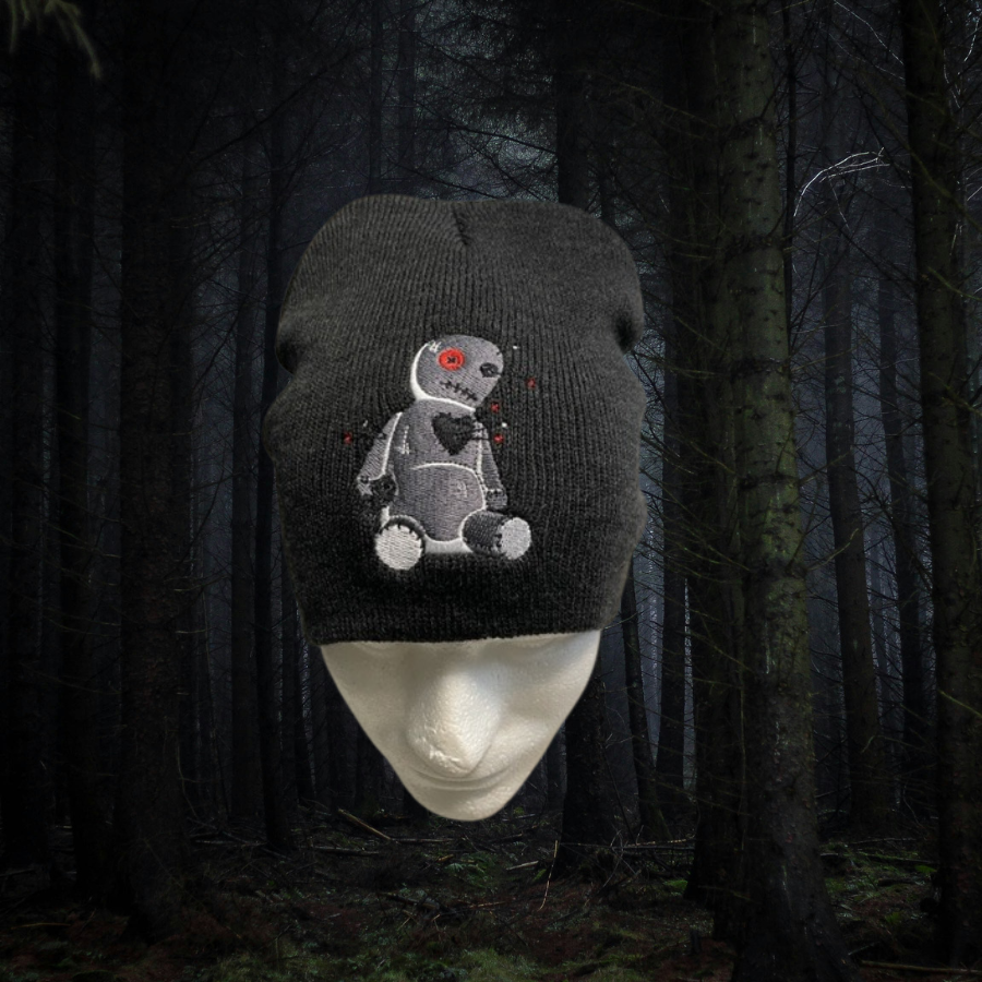 Voodoo Doll Embroidered Beanie Hat Winter Skull Cap-image