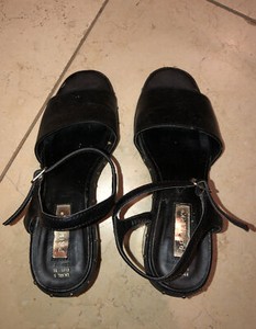 primark black block heels