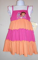 Dora The Explorer By Nickelodeon Tiered Dress Assorted 4t/4 Dora The Explorer By Nickelodeon Tiered Dress Assorted 4t/4