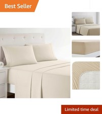 Queen Luxury 4-Piece Bed Sheet Set - Deep Pocket, Wrinkle  Stain Resistant