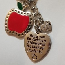 Teacher Apple Keychain Thank You For Making A Difference Gift Key Chain