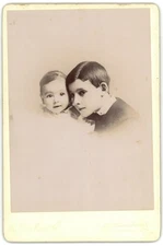Cabinet Card Circa 1890s E. E. Fairchild Cute Children Unmarked