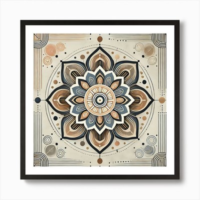 Mandala 6 Kunstdruck gerahmt Wandbild Poster Leinwanddruck Bild