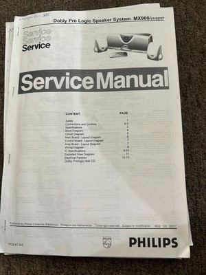 Philips MX900 Service Manual *Original* SM16