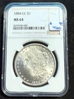 1884 CC MORGAN DOLLAR NGC MS 64 008