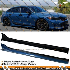 For 2025-26 Honda Civic Yofer V2 Lagoon Pearl Blue 2 Toned Side Skirt Extension