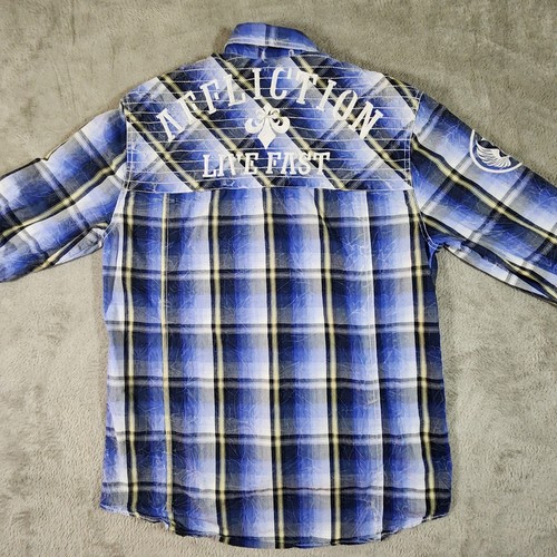 Affliction Premium Shirt Mens Large Y2K Button Up Embroidered Long Sleeve - Picture 9 of 12