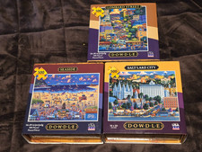 Lot Of 3 Dowdle Jigsaw Puzzles 500 Pc-SEASIDE/SALT LAKE CITY/LOMBARDI SQUARE