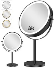 Lighted Makeup Mirror, 20X/1X Magnifying Mirror with 3 Color Light, 9 Inch Re...