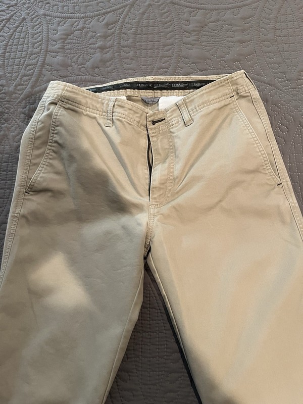 Men’s LL Bean Stretch Travel Pants 30x27 Chino Khaki
