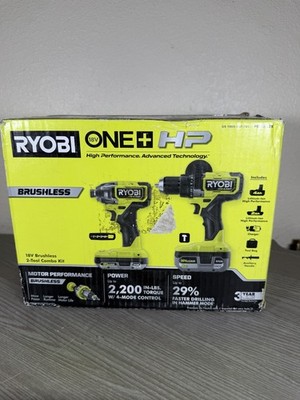 Ryobi ONE + HP 18V Brushless Cordless Compact 1/2'' Drill and Impact Driver Kit 