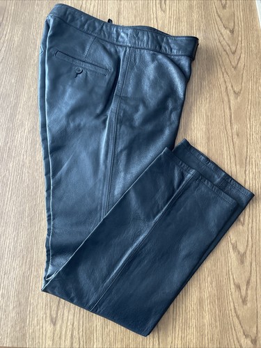Rem Garson Women's Sz 8 Genuine Leather Pants Black Buttery Soft - Picture 1 of 18