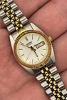 2000 Vintage Seiko Women's Two-Tone Day/Date Watch w/Fluted Bezel - 7N83 Quartz