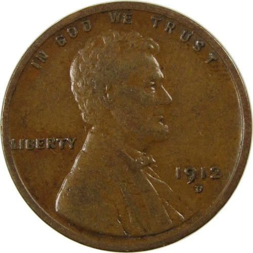 1912 D Lincoln Wheat Cent VF Very Fine Penny 1c Coin SKU:I26220
