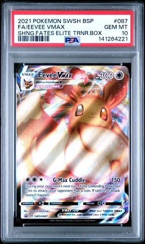 2021 Black Star Promo Shining Fates ETB #087 Full Art Eevee VMAX PSA 10 GEM MINT