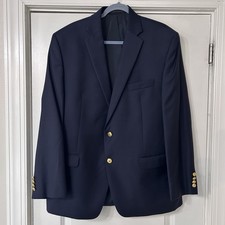Lauren Ralph Lauren Gold Button Navy Blazer Mens 44R Jacket Preppy Old Money VGC