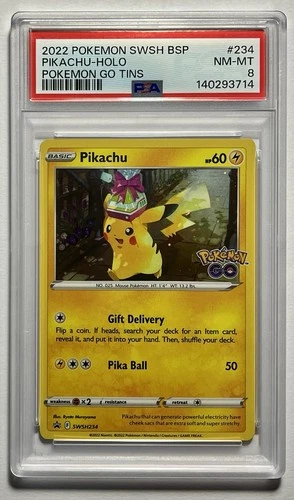 Pikachu SWSH234 •PSA 8 NM-MT• Cosmos Holo Sword & Shield: Black Star Promo 2022