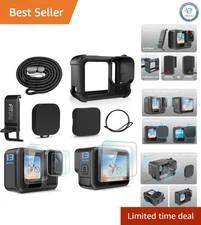 Protective Black Silicone Case for GoPro Hero 13 with Accessories & Lanyard