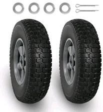 BIG RED Solid Rubber Tires and Wheels 10 inch Flat Free Tubeless Wheels A0079R