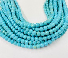 Blue Mag. Turquoise Round Beads 4mm, 6mm, 8mm, 10mm 15.5" Strand Gemstone