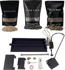 Americangaslos 18"-24" Burner Pan with Valve Remote for Gas Fireplace Gas