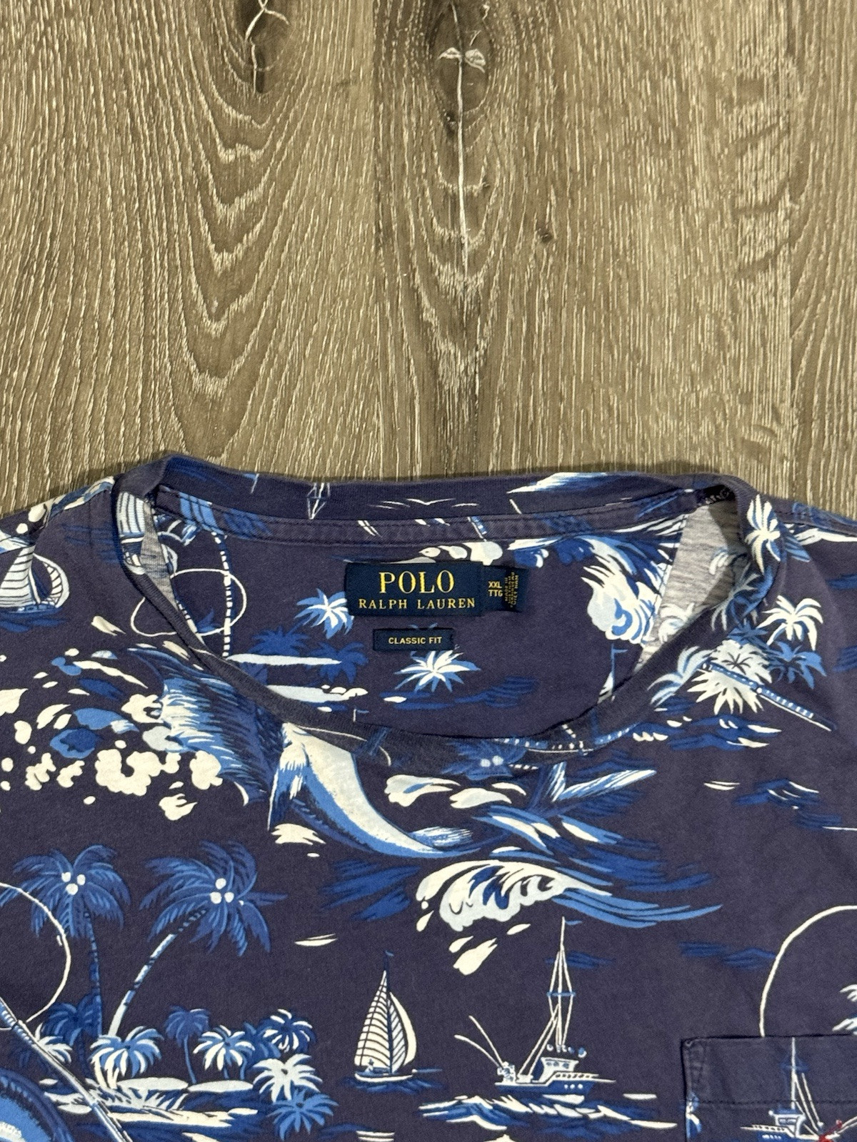 Polo Ralph Lauren Marlin camicia uomo 2XL barca a vela nautica vestibilità classica tasca pony