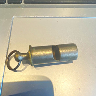 Vintage Metal Police Whistle with Keyring Whistles