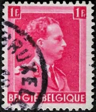 Belgium 1941 1Fr King Leopold III SG747 used stamp