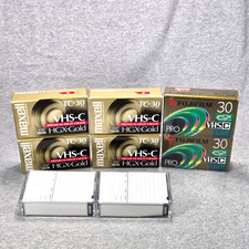 Lot of 8 6 New VHS-C Maxell HGX-Gold, Fujifilm Pro TC-30 Camcorder Tapes