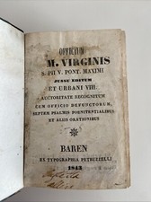 Officina M. Virginis Libro Antico Religioso 1843 Bari