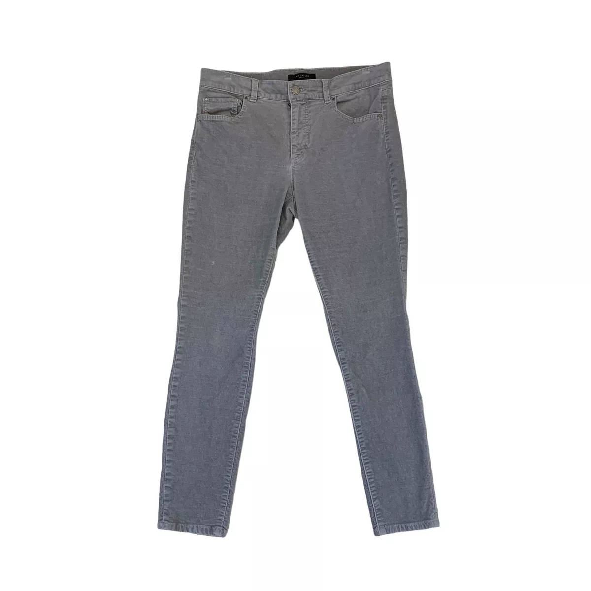 Ann Taylor The Skinny Modern Fit Jeans Womens 6 P Gray Faux Suede Stretch Denim