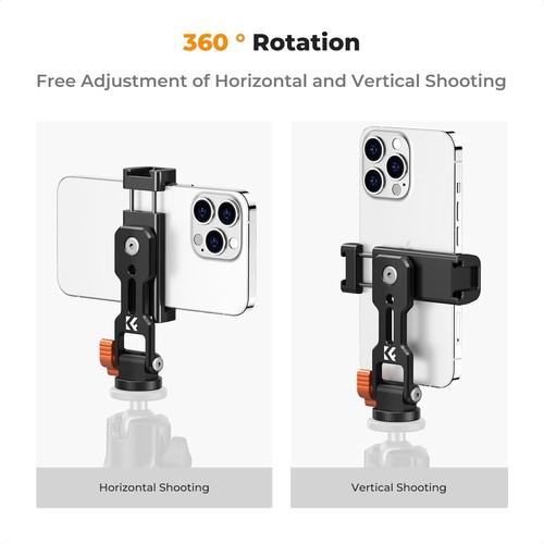 K&F Concept Phone/Tablet Tripod Mount Universal Holder for Tripod w/ 1/4" Thread - Photo 25 sur 28