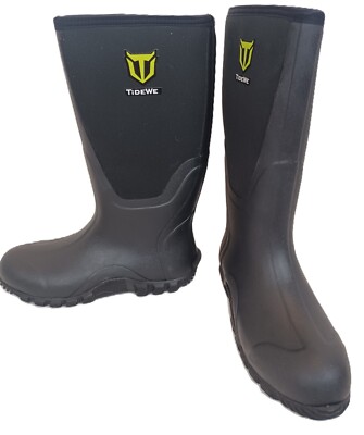Tidewe Black Neoprene Rubber Boots Tidewe Women Rubber Boots Waterproof Insulated Neoprene Mid  main image 4