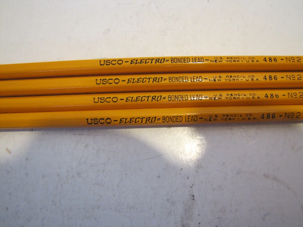 VTG LOT OF 4 US PENCIL CO USCO ELECTRO BONDED LEAD WOODEN PENCILS