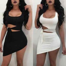 Fashion Party Dress Women Sexy Hypotenuse Hollow Out High Waist Sexy Package Hip