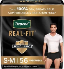 Depend Real Fit Incontinence Underwear for Men, Disposable, Maximum Absorbenc...