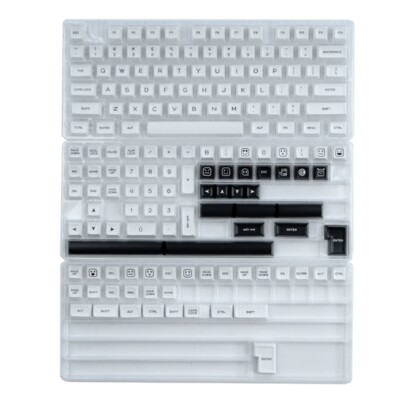 160 Keys QXA Profile Theme Keycaps Black White 160 Keys Double Shot Keycap
