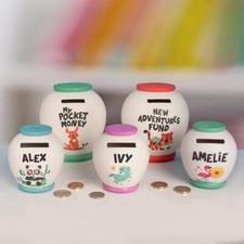 Smash Pot Savings Jar - Named Money Box - Pre-Personalised Savings Jar Money Box