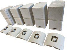 5 Genuine Bose Jewel Double Cube Speakers White In Color With Bose Brackets Only