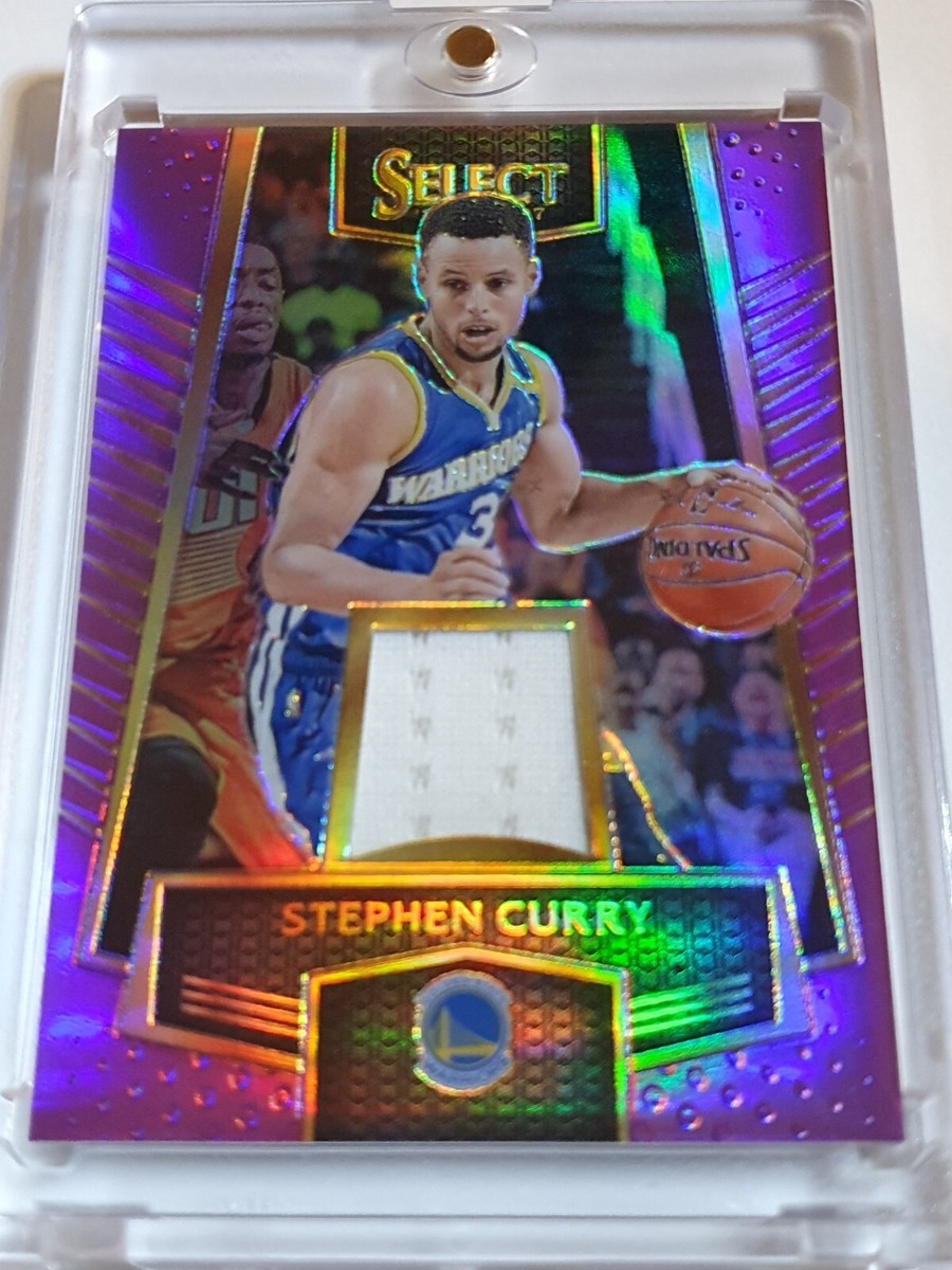2016 Panini Select Stephen Curry #PATCH PURPLE /99 Prizm Game Worn