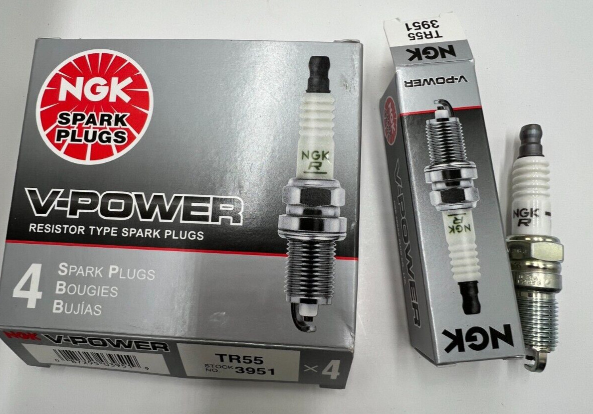 QTY 4 NGK V-Power Spark Plug 3951 TR55 For Buick Cady Chevy Ford GMC Lincoln