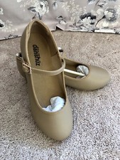 Danshuz Adult Women Value Strap Tap Dance Shoes Bella Tan Leather 5.5M Item 753