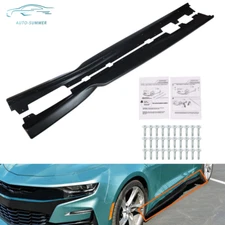 Black Side Skirts Panel Extension Kit For Camaro RS & SS LT LS 2016-Up T6 Style