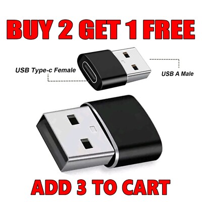USB Type C Female to USB 3.1 Male Adapter Converter Charger Samsung iPhone 15