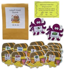 Teacher Made Literacy Center Phonics Learning Resource ee & ea Long e Vowel Sort