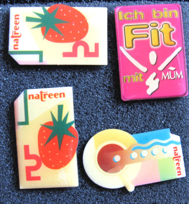 4 x  PIN MUM SEKT , NATREEN Zucker Süsstoff
