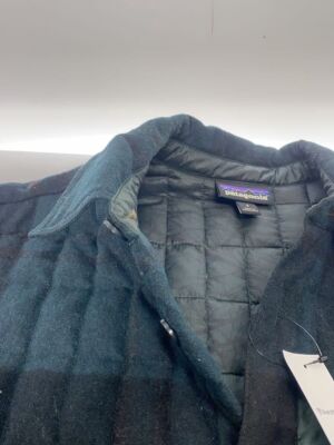 patagonia / RECYCLED DOWN SHIRT JACKET/ジャケット/S/ウール/GRN/チェック/27395FA16 Patagonia Green Check Wool Shirt with Recycled Down Jacket, Size S