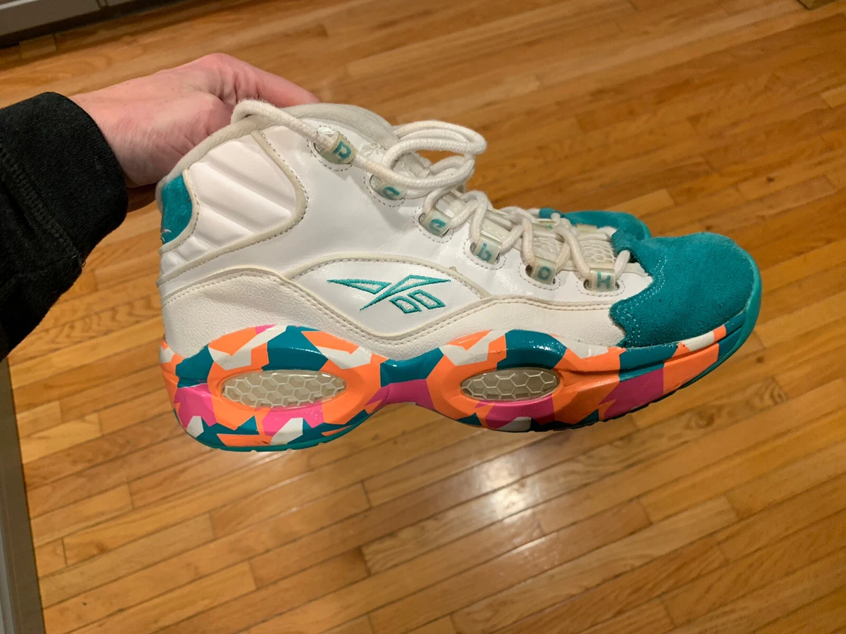 Vintage Reebok Question Mid White Noise Allen Iverson Shoes Mens